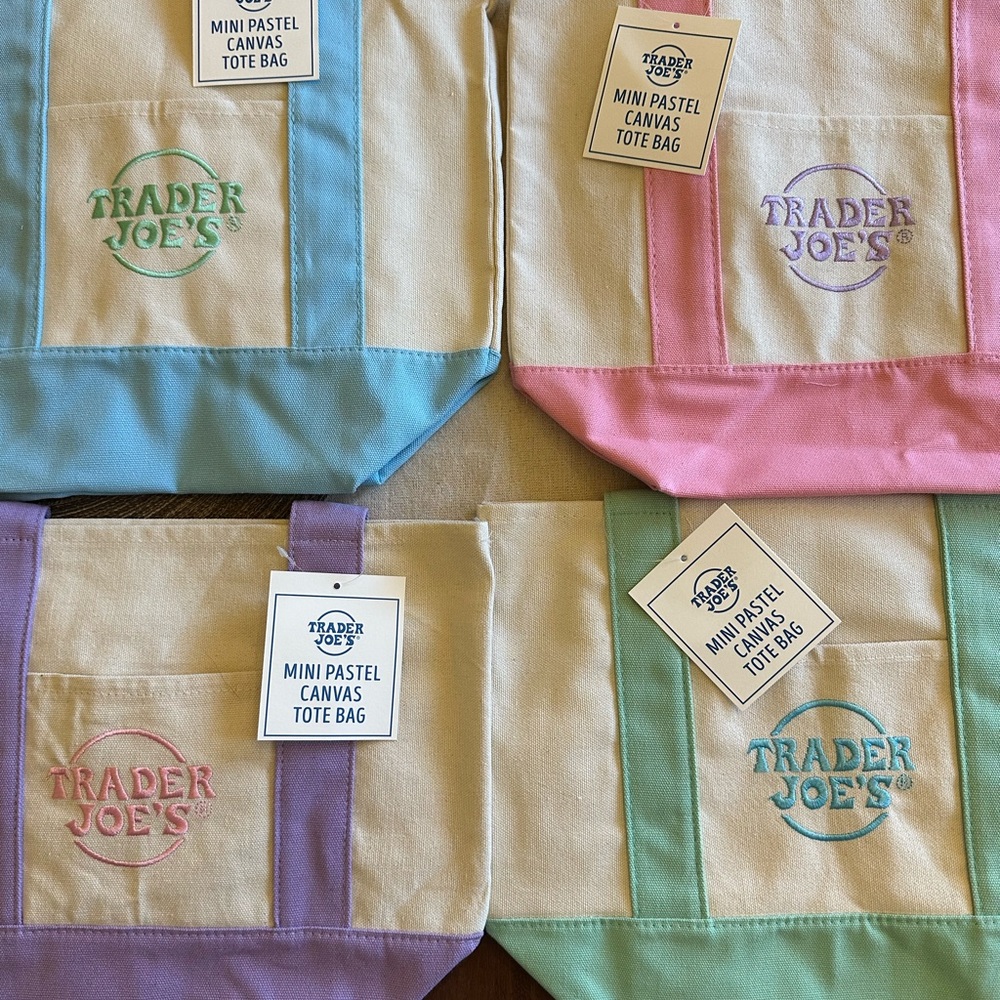 Mini Canvas Tote Bag Set - Multicolor